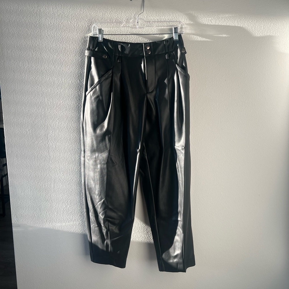 Maeve Faux Leather Pleated Pants
		NWT, 6 petite